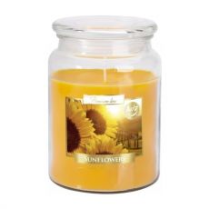 Bispol Sunflowers Maxi sviečka v skle s viečkom 500 g